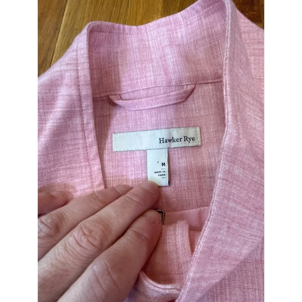 Hawker Rye Pink Textured Jacket Mens Medium Minimalist Bomber Coat